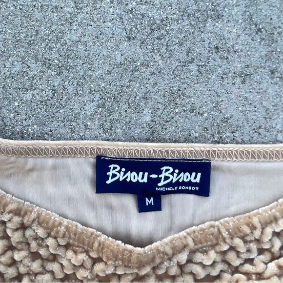 Bisou Bisou Womens Velour crop top blouse vintage goth witchycore medium - Picture 2 of 4